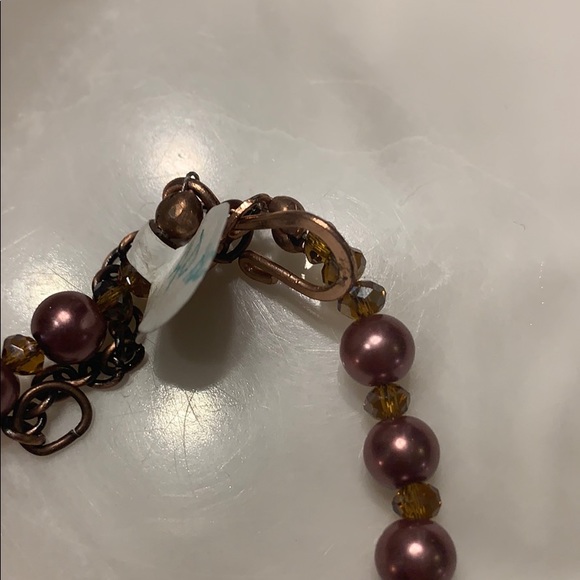 Copper heart necklace and earring set - Picture 4 of 4